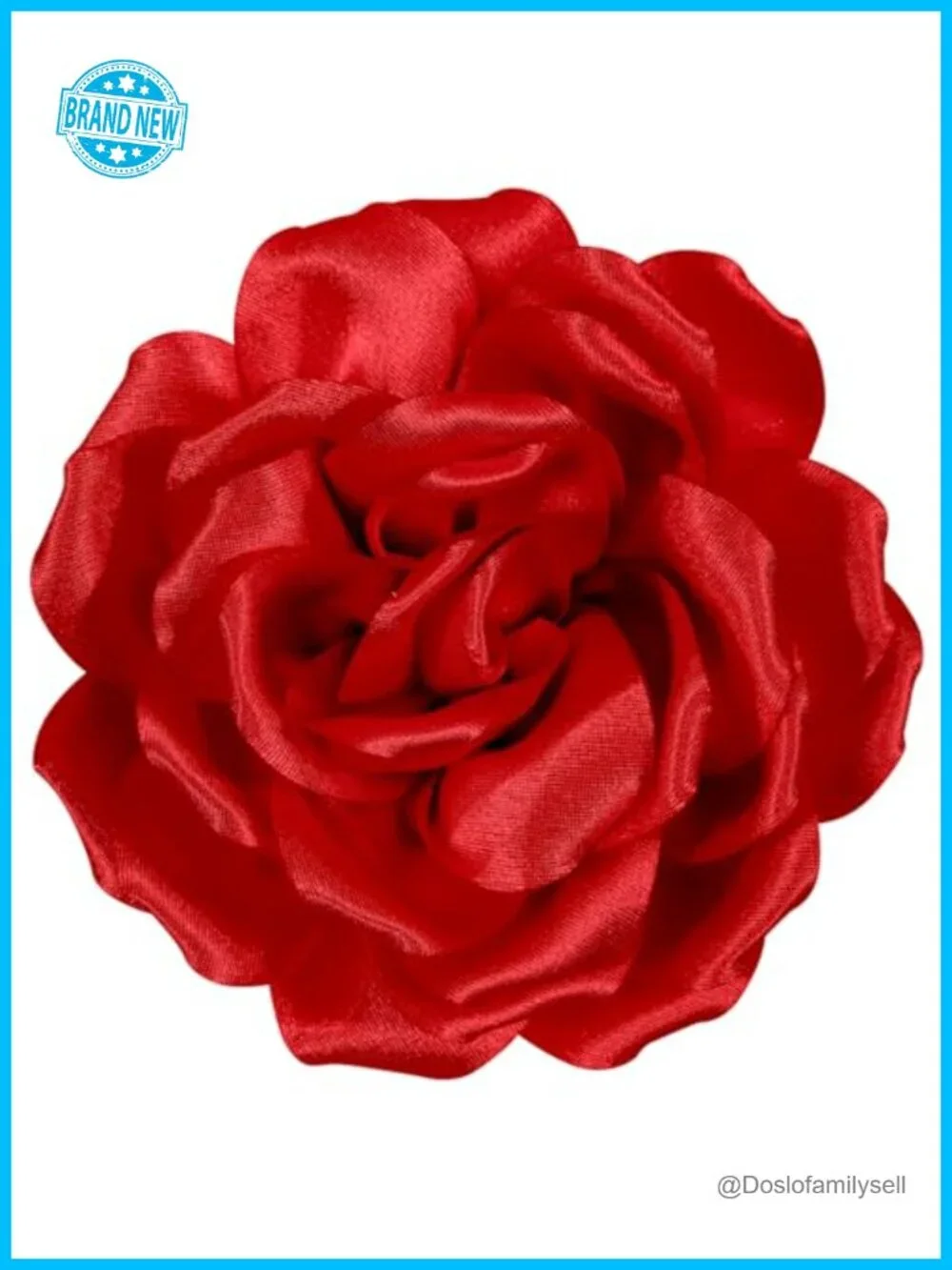 Large Red Rose Hair Clip Brooch for Women Floral Charm Pin